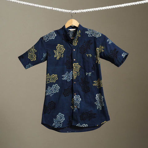 Blue - cotton men half sleeve shirt 12 - handcrafted