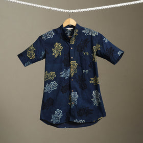 Blue - cotton men half sleeve shirt 12 - handcrafted