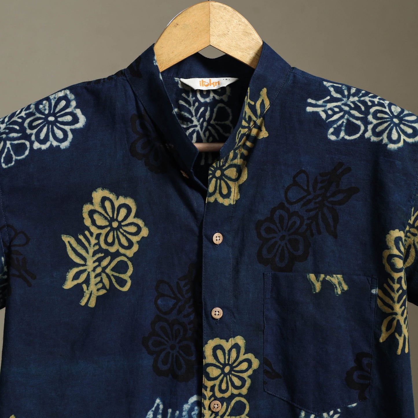 Blue - cotton men half sleeve shirt 12 - handcrafted