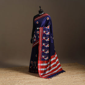 Cotton nath work khun saree 23 - handcrafted