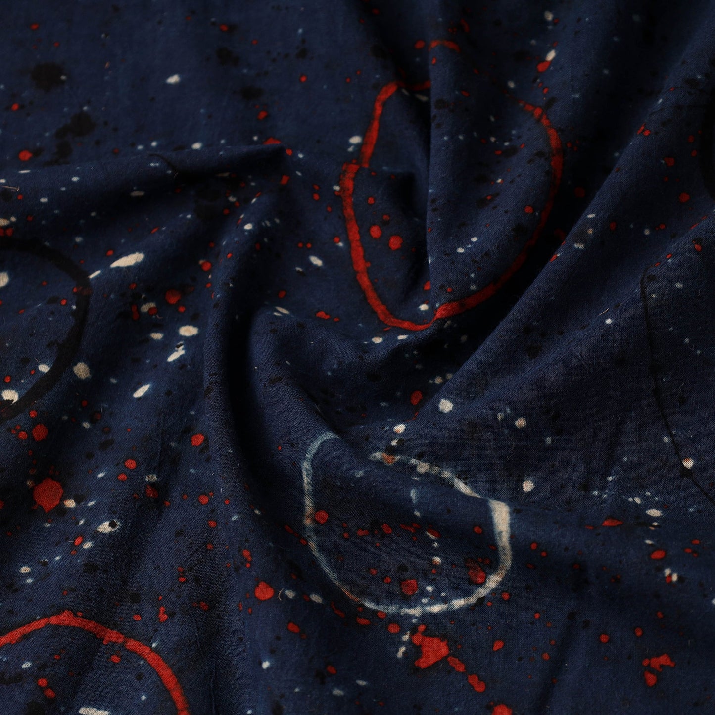 Blue Block Print Cotton Natural Dyed Ajrakh Fabric