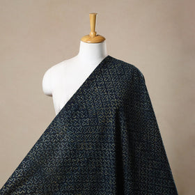 Buy Block Print Cotton Natural Dyed Blue Ajrakh Fabric