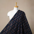 Buy Block Print Cotton Natural Dyed Blue Ajrakh Fabric