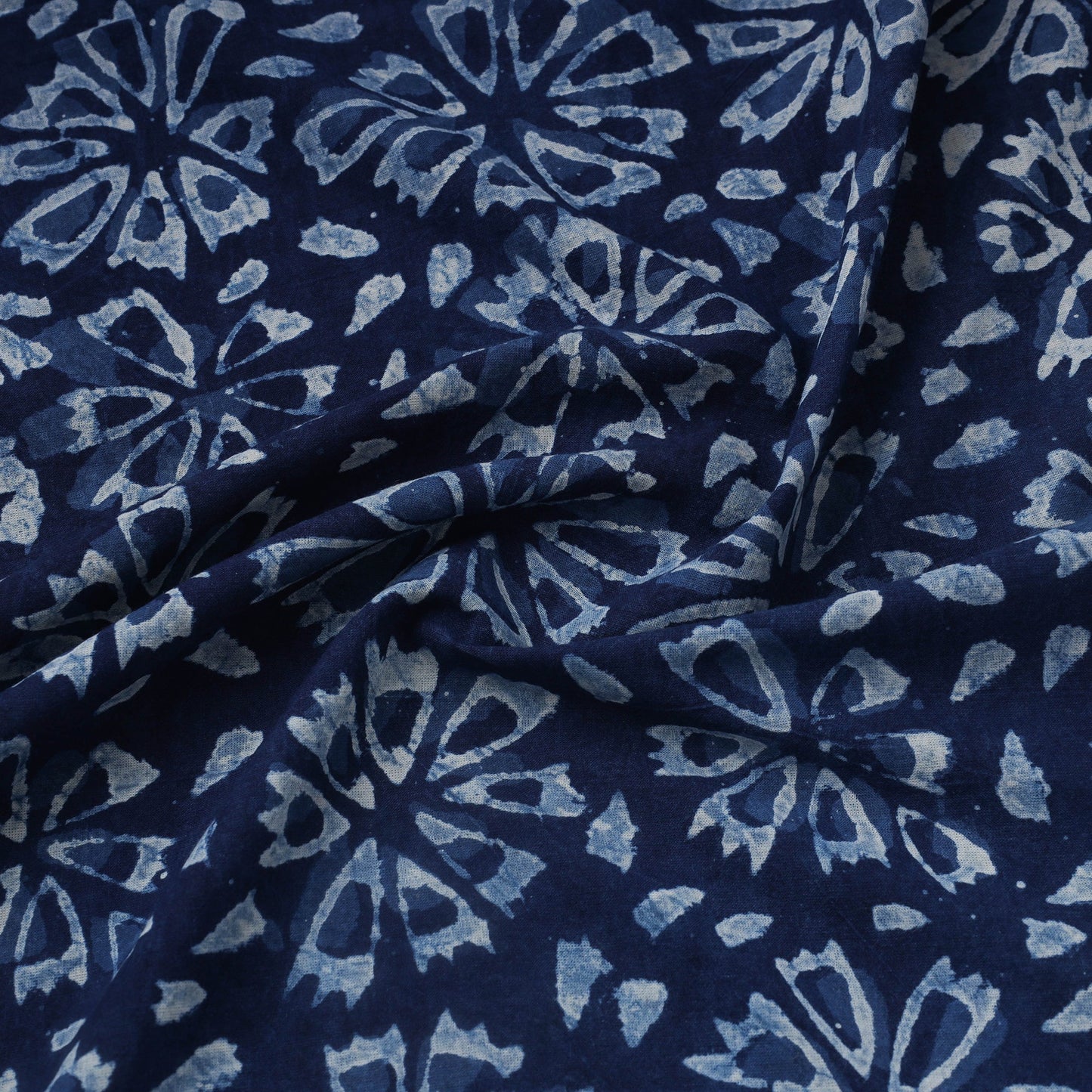 Blue Block Print Cotton Natural Dyed Indigo Bagru Fabric
