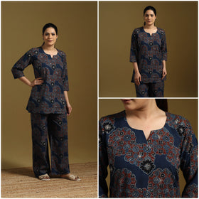 Cotton natural dyed co-ord set 07 - handcrafted