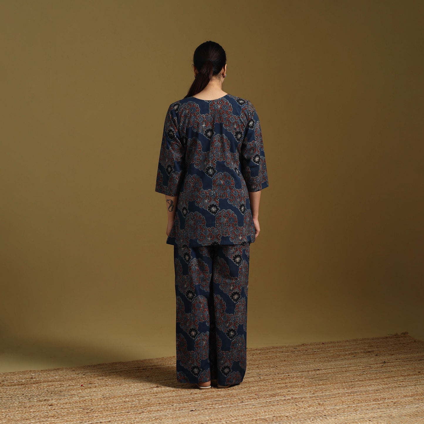 Cotton natural dyed co-ord set 07 - handcrafted