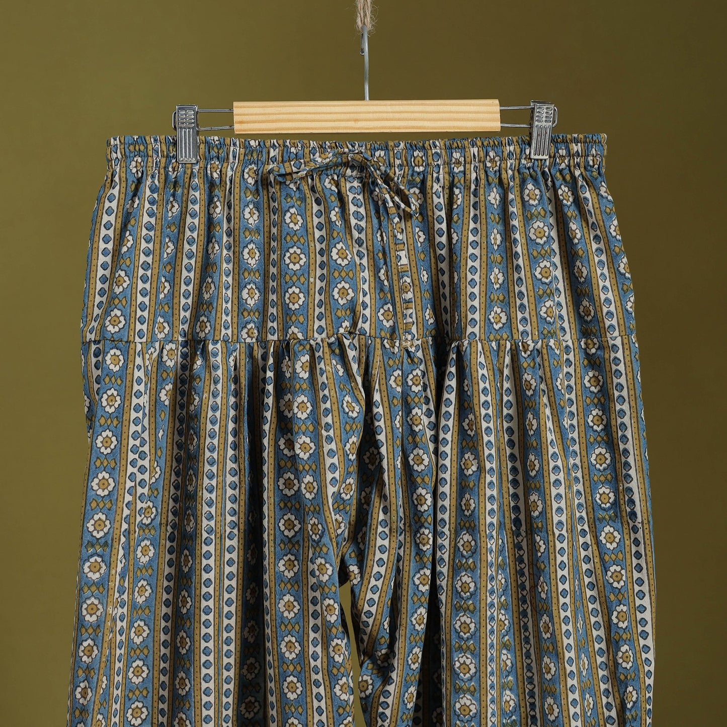 Blue - cotton natural dyed salwar 05 - handcrafted