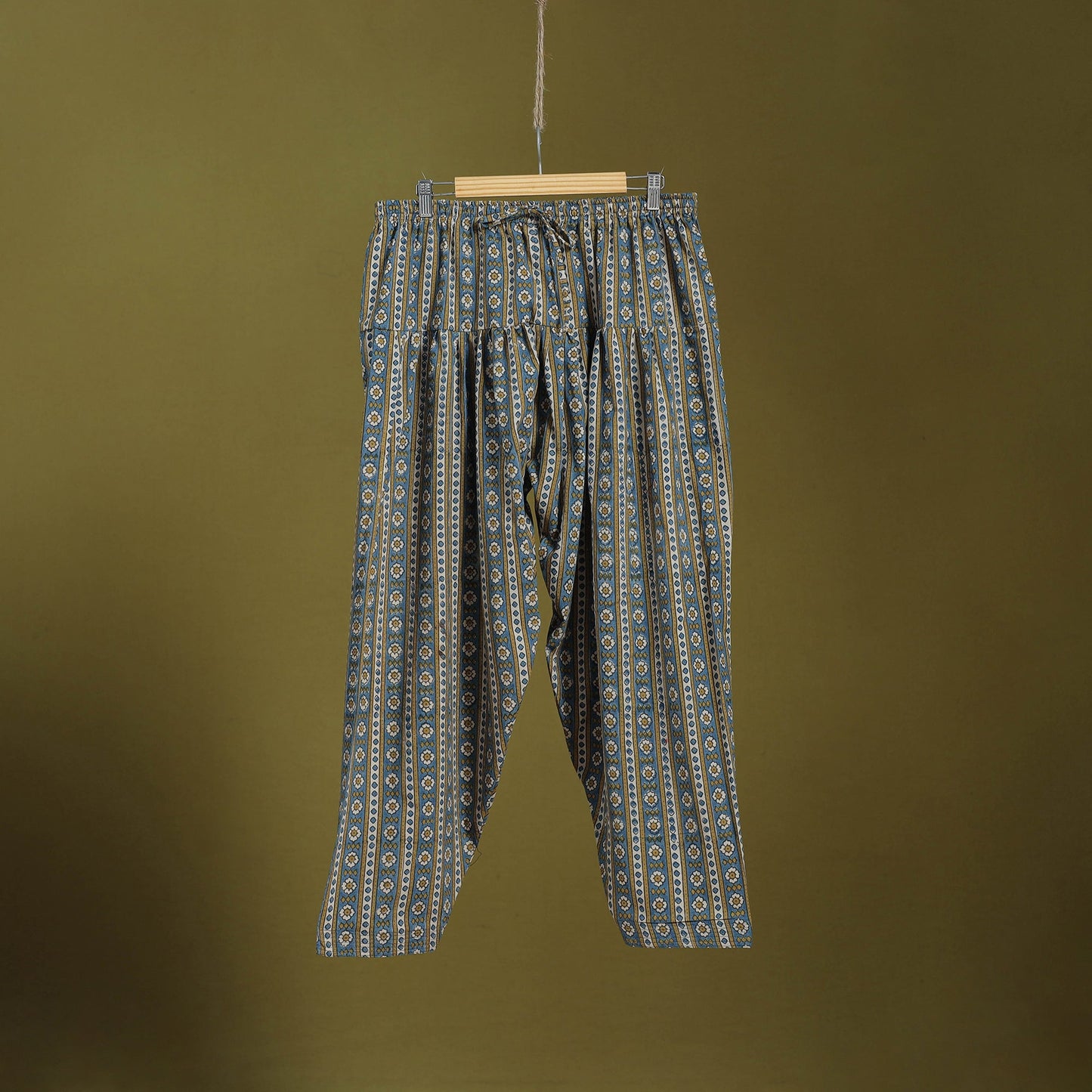 Blue - cotton natural dyed salwar 05 - handcrafted