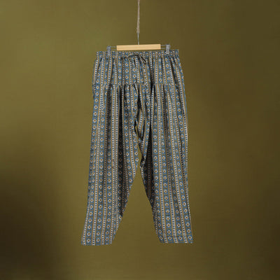 Blue - cotton natural dyed salwar 05 - handcrafted