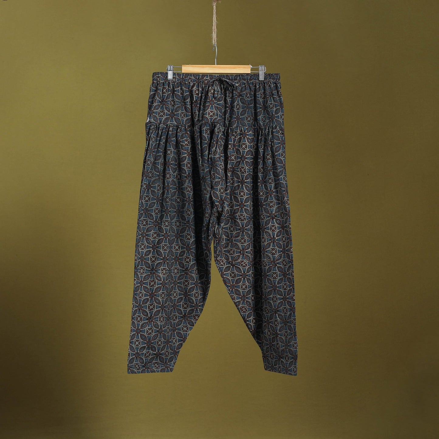 Blue - cotton natural dyed salwar 08 - handcrafted