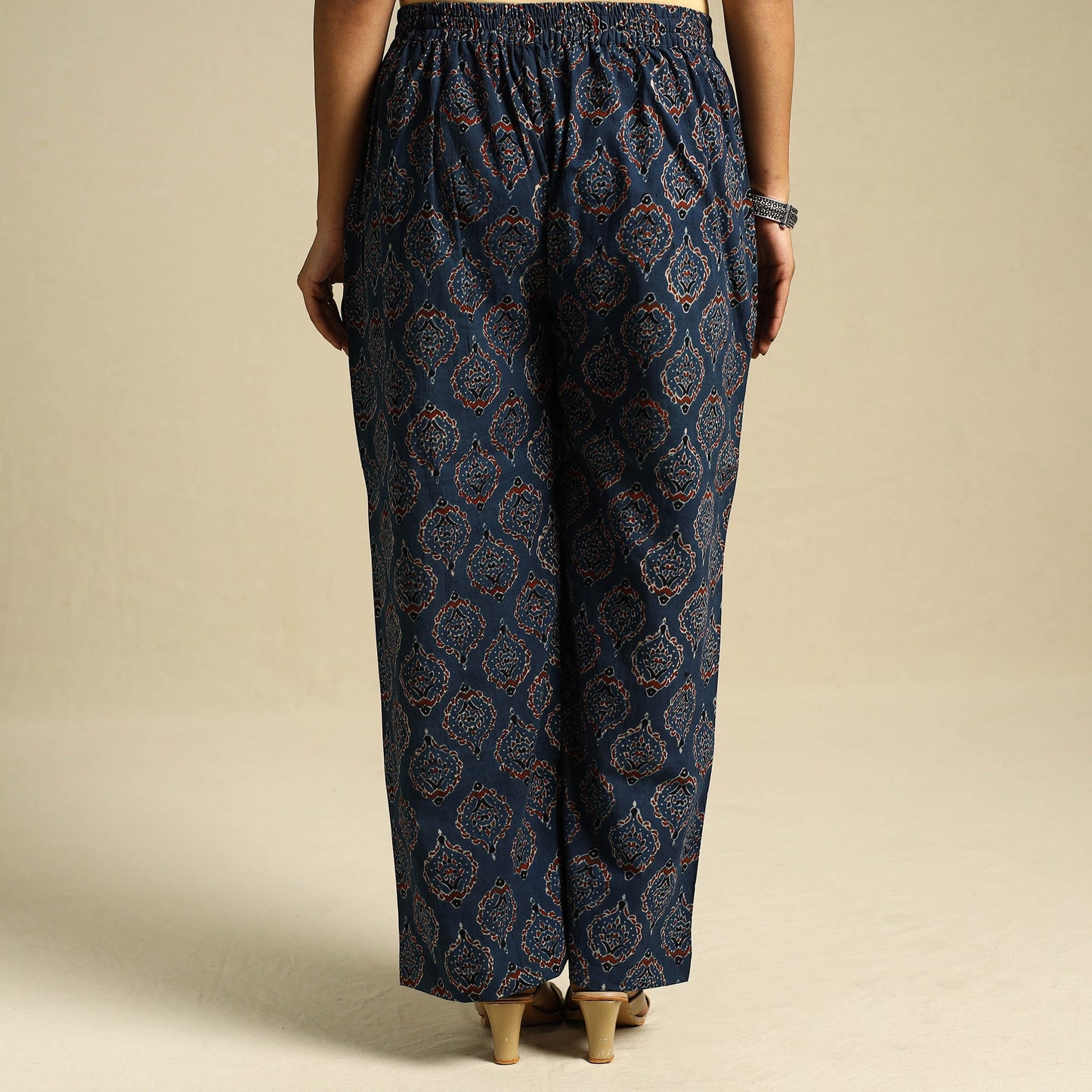 Buy Block Print Cotton Ajrakh Palazzo 