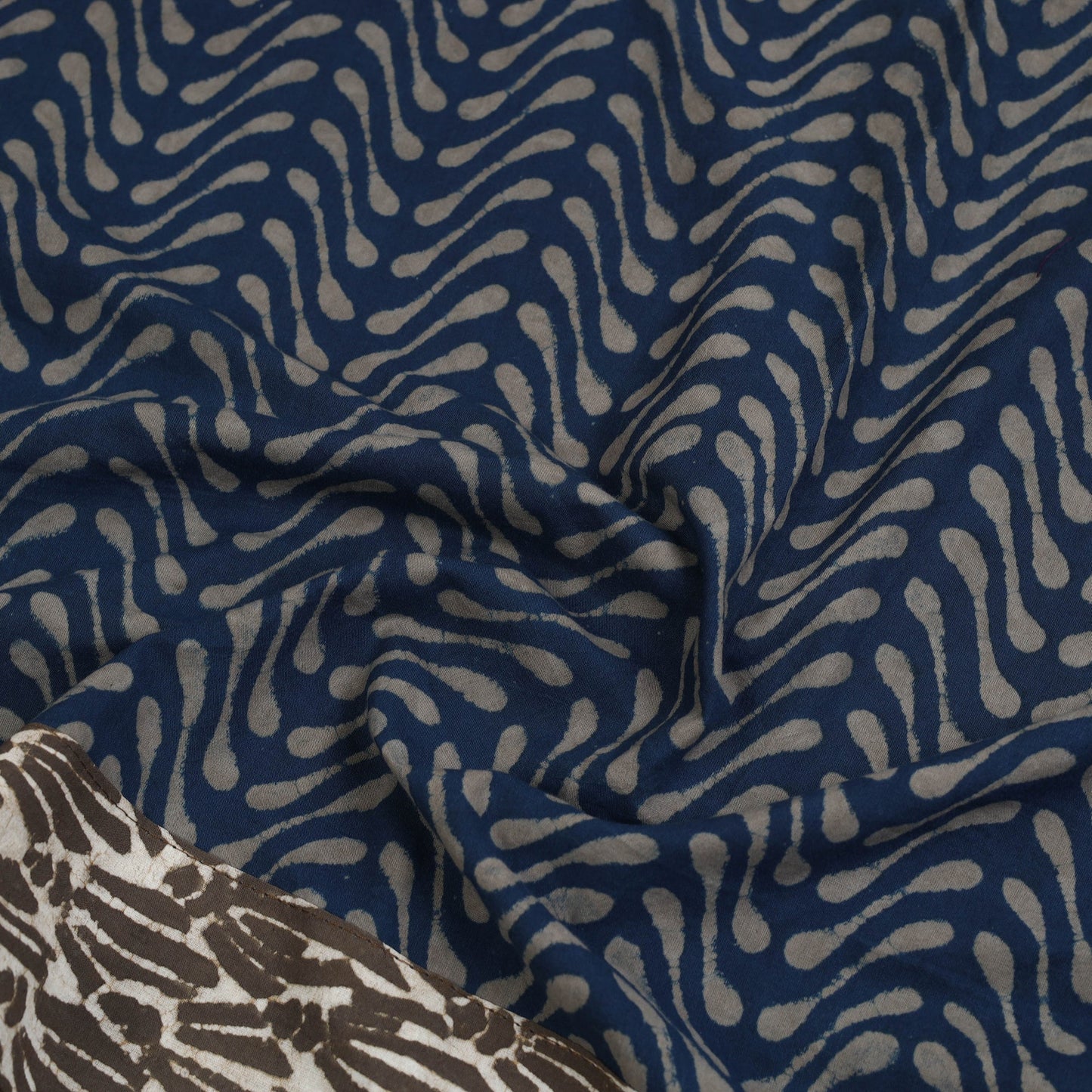 Blue - cotton pipad blouse piece 12 - handcrafted