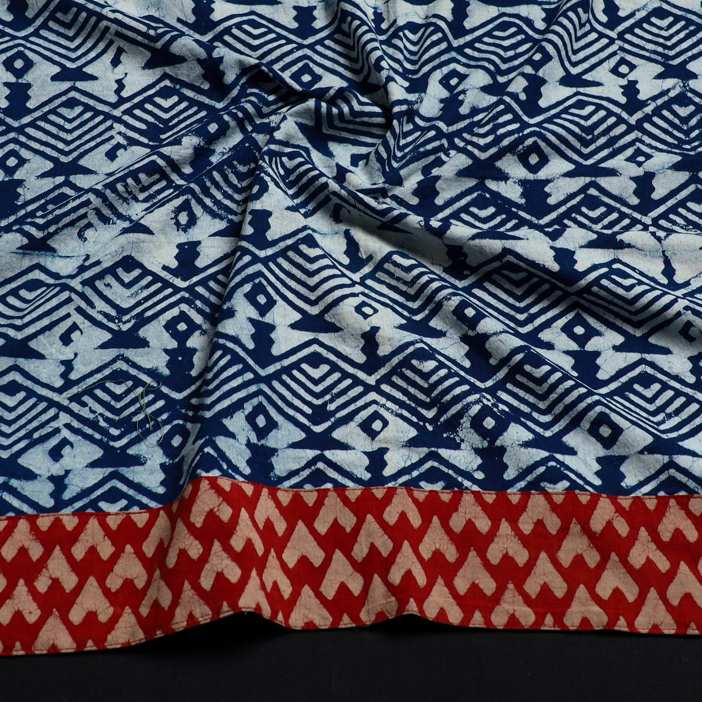 Blue - cotton pipad blouse piece 133 - handcrafted