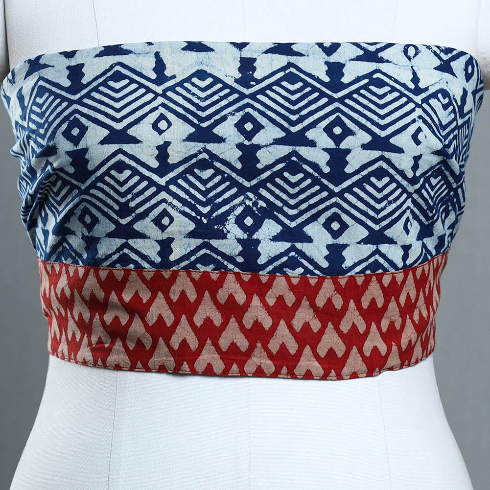 Blue - cotton pipad blouse piece 133 - handcrafted