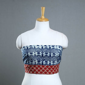 Blue - cotton pipad blouse piece 133 - handcrafted