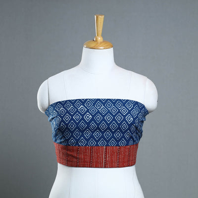 Blue - cotton pipad blouse piece 158 - handcrafted