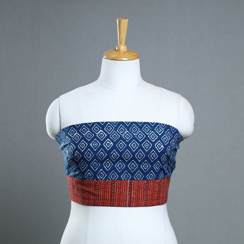 Blue - cotton pipad blouse piece 158 - handcrafted