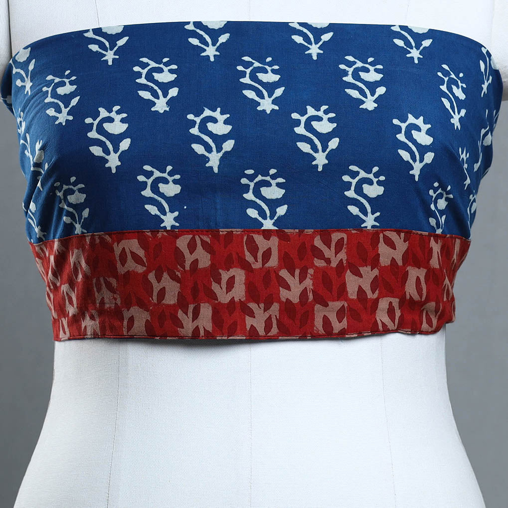 Blue - cotton pipad blouse piece 168 - handcrafted