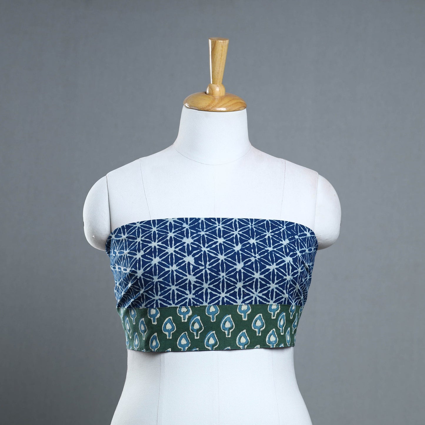 Blue - cotton pipad blouse piece 172 - handcrafted