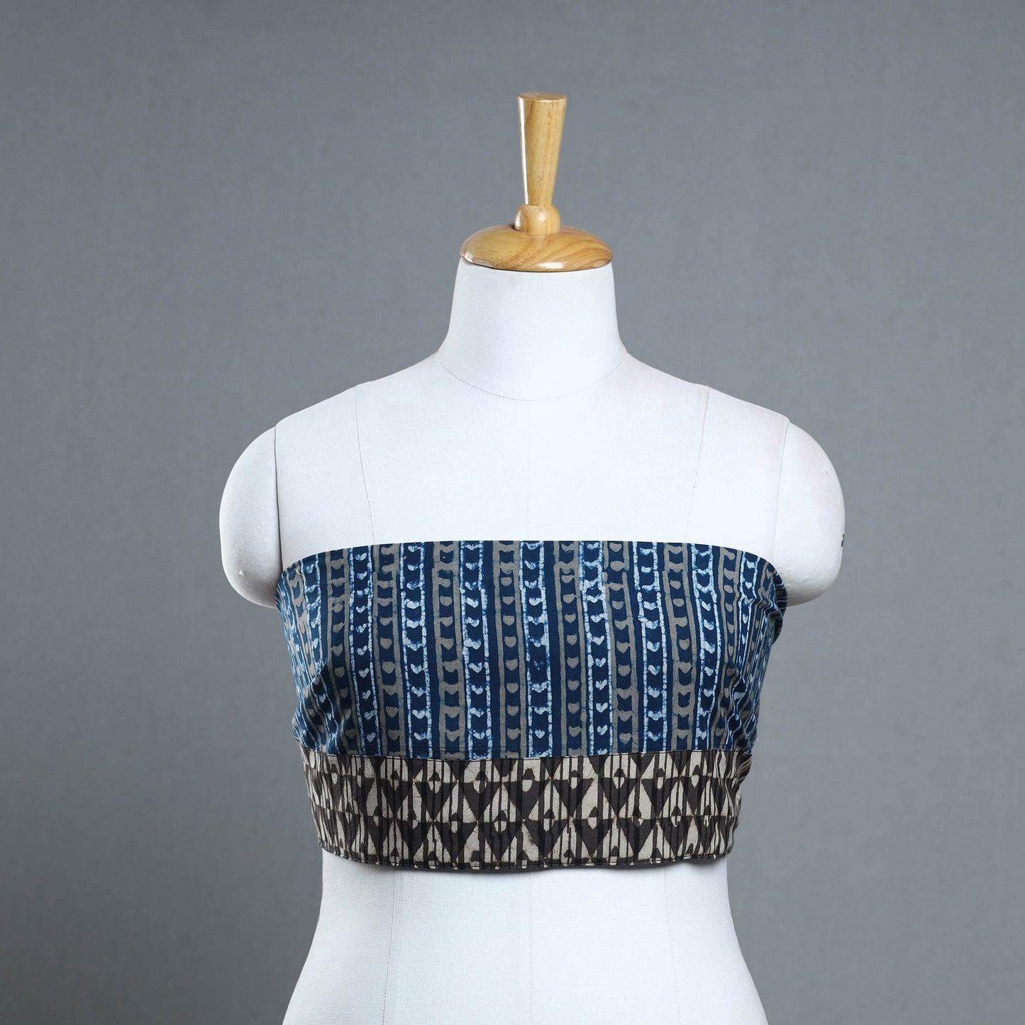 Blue - cotton pipad blouse piece 182 - handcrafted