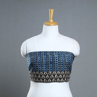 Blue - cotton pipad blouse piece 182 - handcrafted