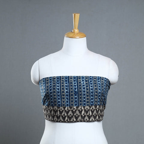 Blue - cotton pipad blouse piece 182 - handcrafted