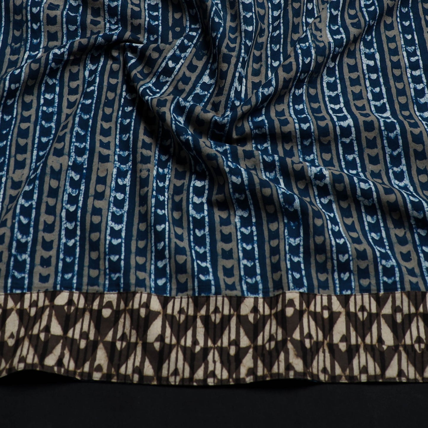 Blue - cotton pipad blouse piece 182 - handcrafted