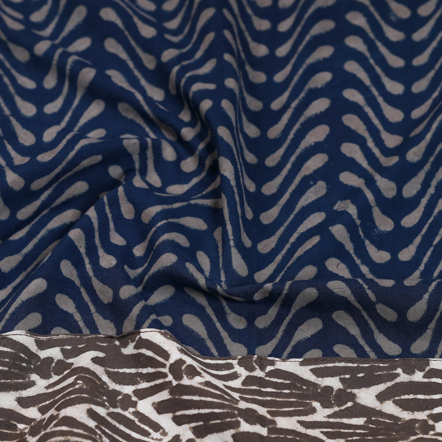 Blue - cotton pipad blouse piece 45 - handcrafted