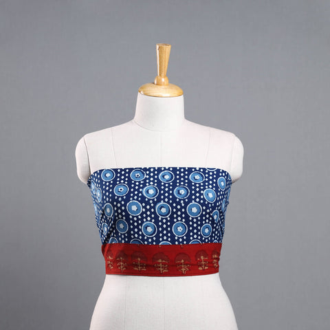 Shop Blue Block Print Cotton Pipad Blouse Piece 