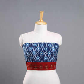 Shop Blue Block Print Cotton Pipad Blouse Piece 