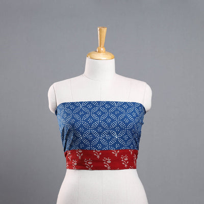 Blue - cotton pipad blouse piece 49 - handcrafted