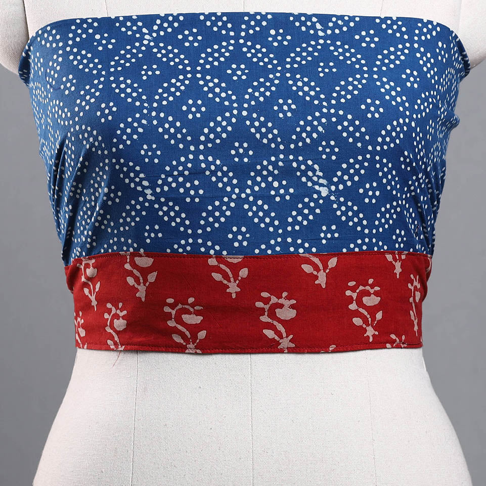 Blue - cotton pipad blouse piece 49 - handcrafted
