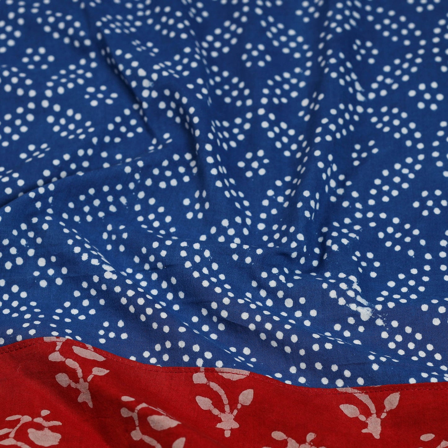 Blue - cotton pipad blouse piece 49 - handcrafted