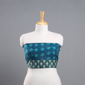 Shop Blue Block Print Cotton Pipad Blouse Piece 