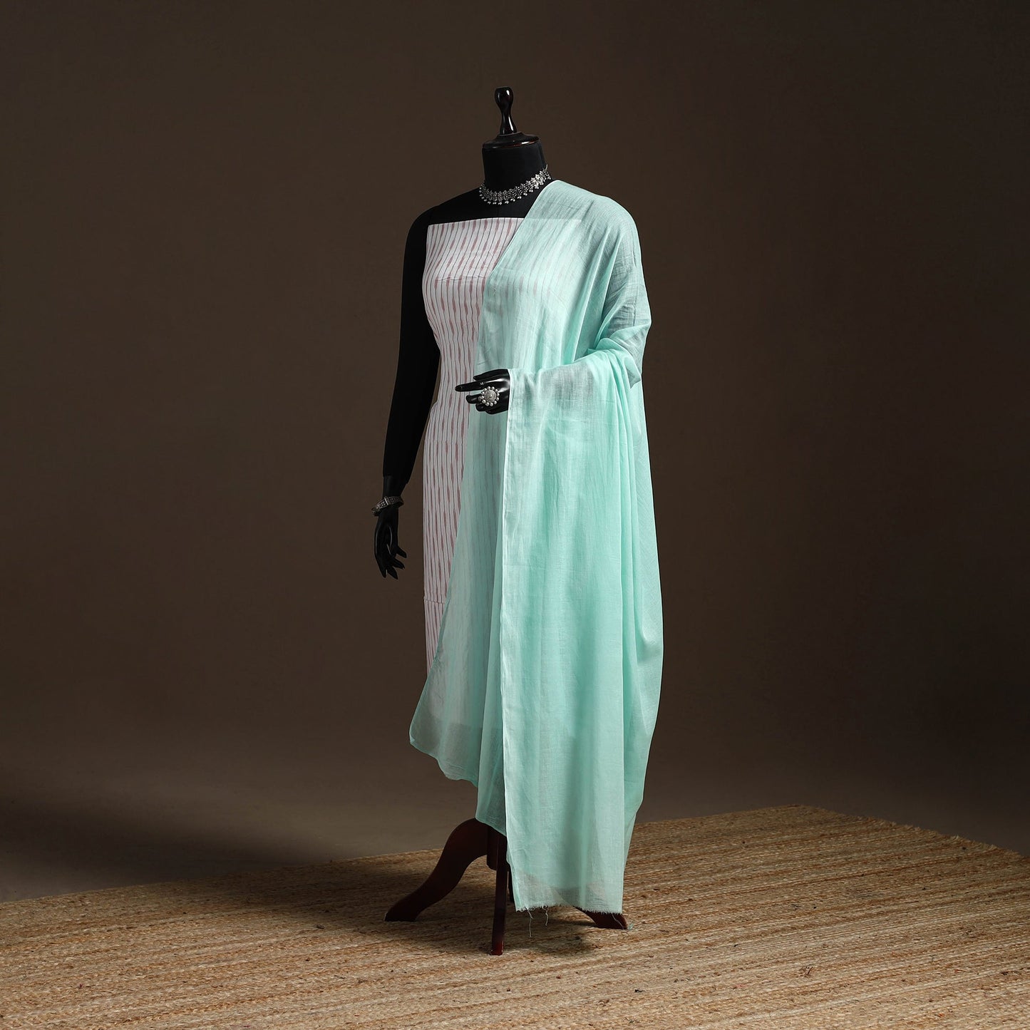 Cotton plain dupatta 15 - handcrafted