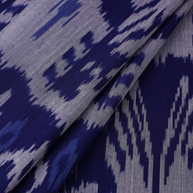 Blue Handloom Cotton Pochampally Central Asian Ikat Fabric