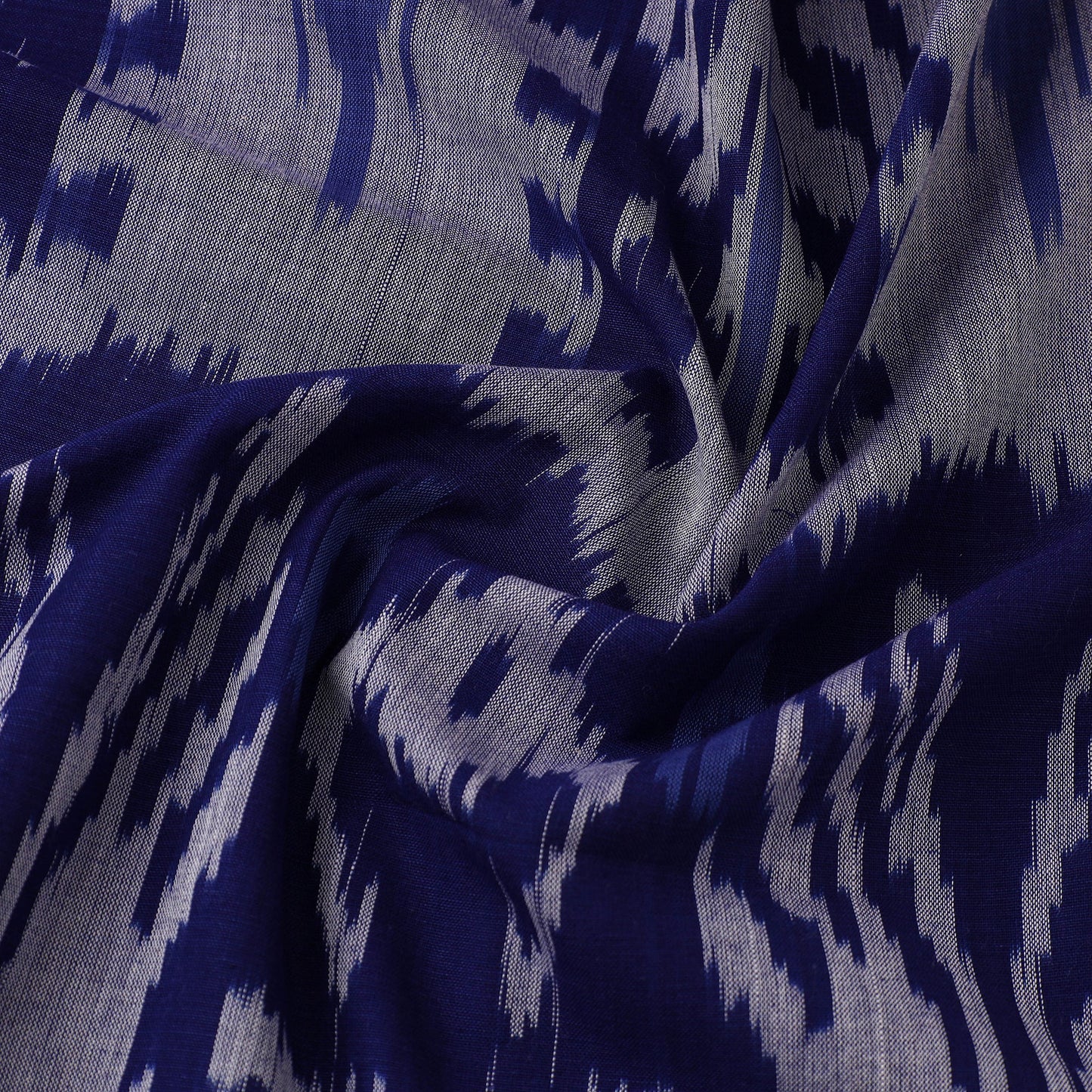 Blue Handloom Cotton Pochampally Central Asian Ikat Fabric