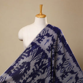 Blue Handloom Cotton Pochampally Central Asian Ikat Fabric