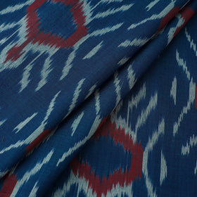 Blue Handloom Cotton Pochampally Central Asian Ikat Fabric