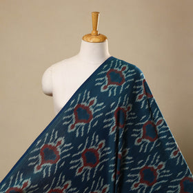 Blue Handloom Cotton Pochampally Central Asian Ikat Fabric