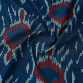 Blue Handloom Cotton Pochampally Central Asian Ikat Fabric