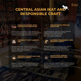 Blue - cotton pochampally central asian ikat fabric 13