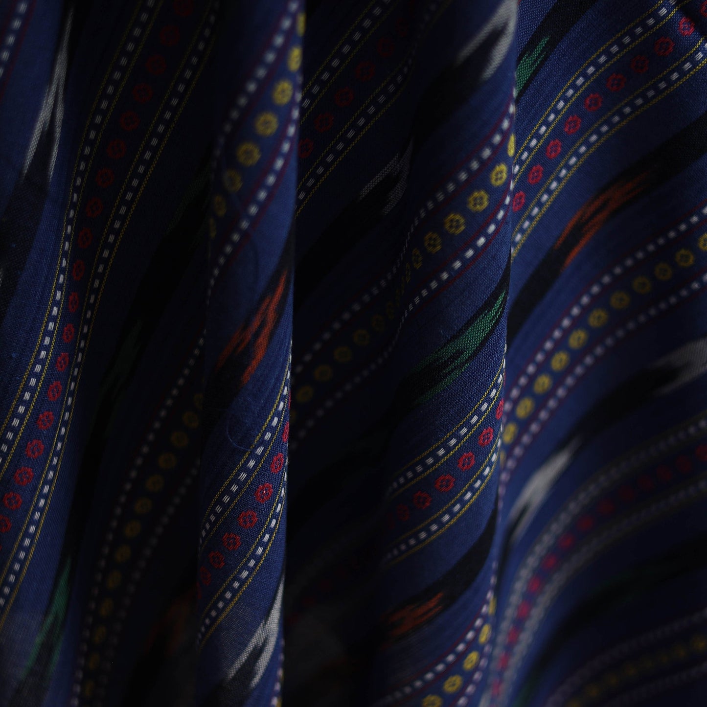 Cotton pochampally dabi ikat fabric 02 - handcrafted