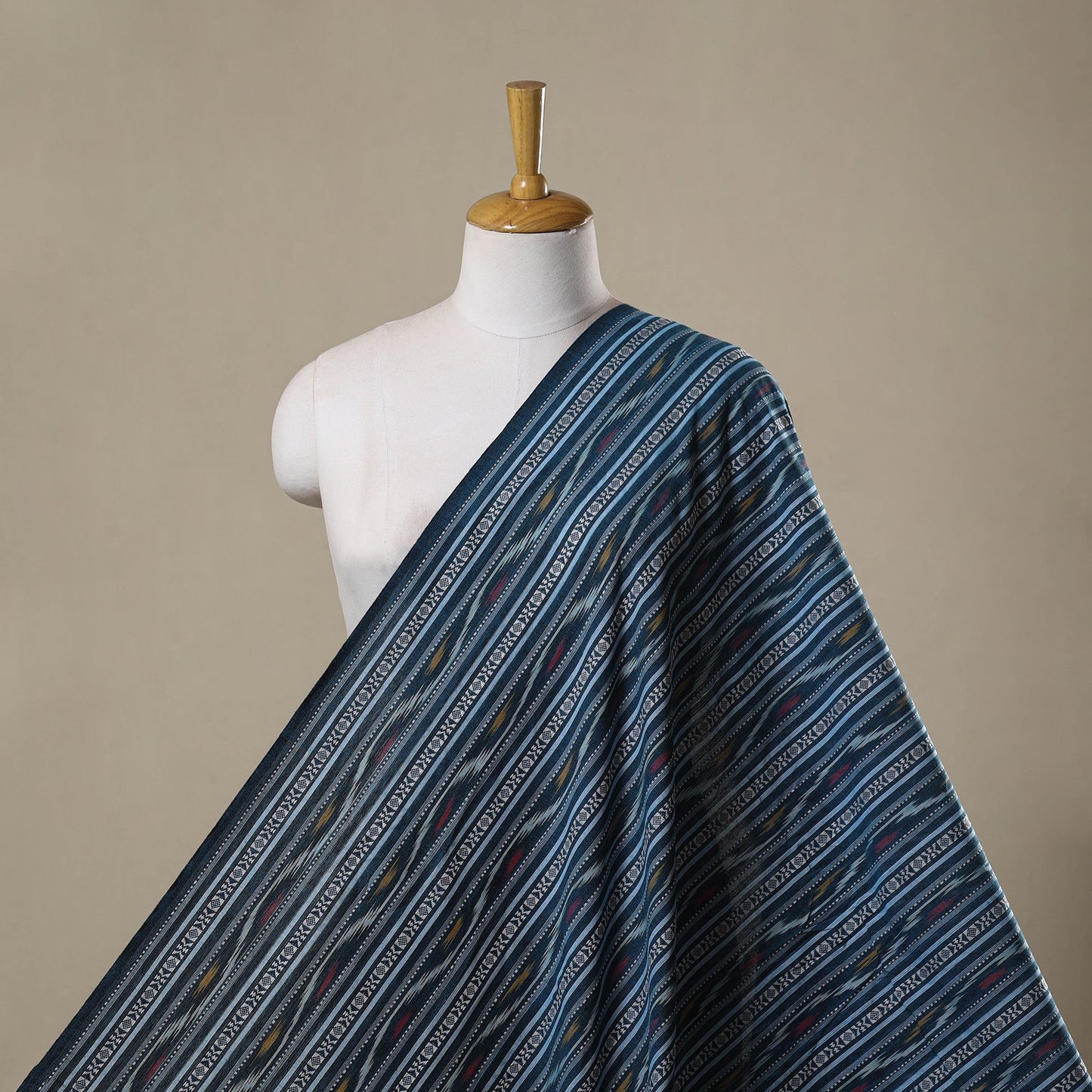 Cotton pochampally dabi ikat fabric 08 - handcrafted