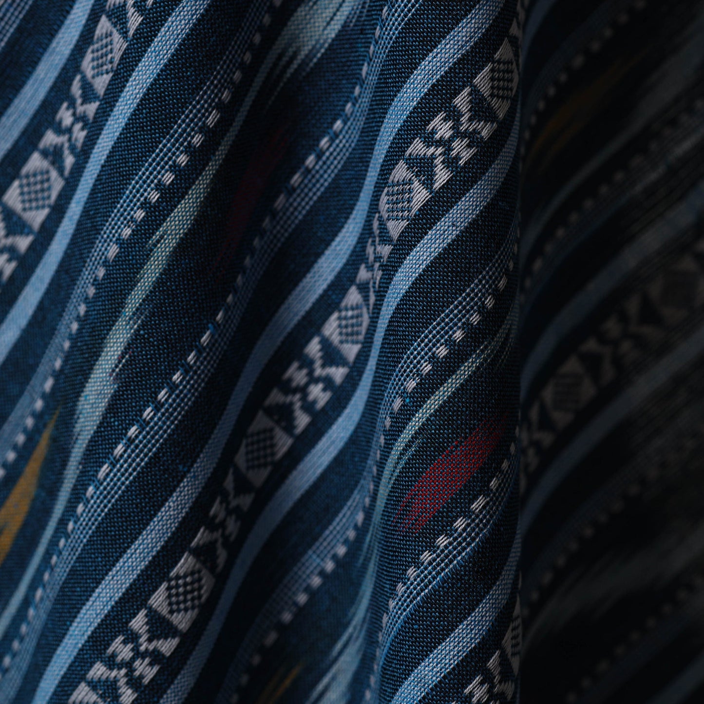 Cotton pochampally dabi ikat fabric 08 - handcrafted