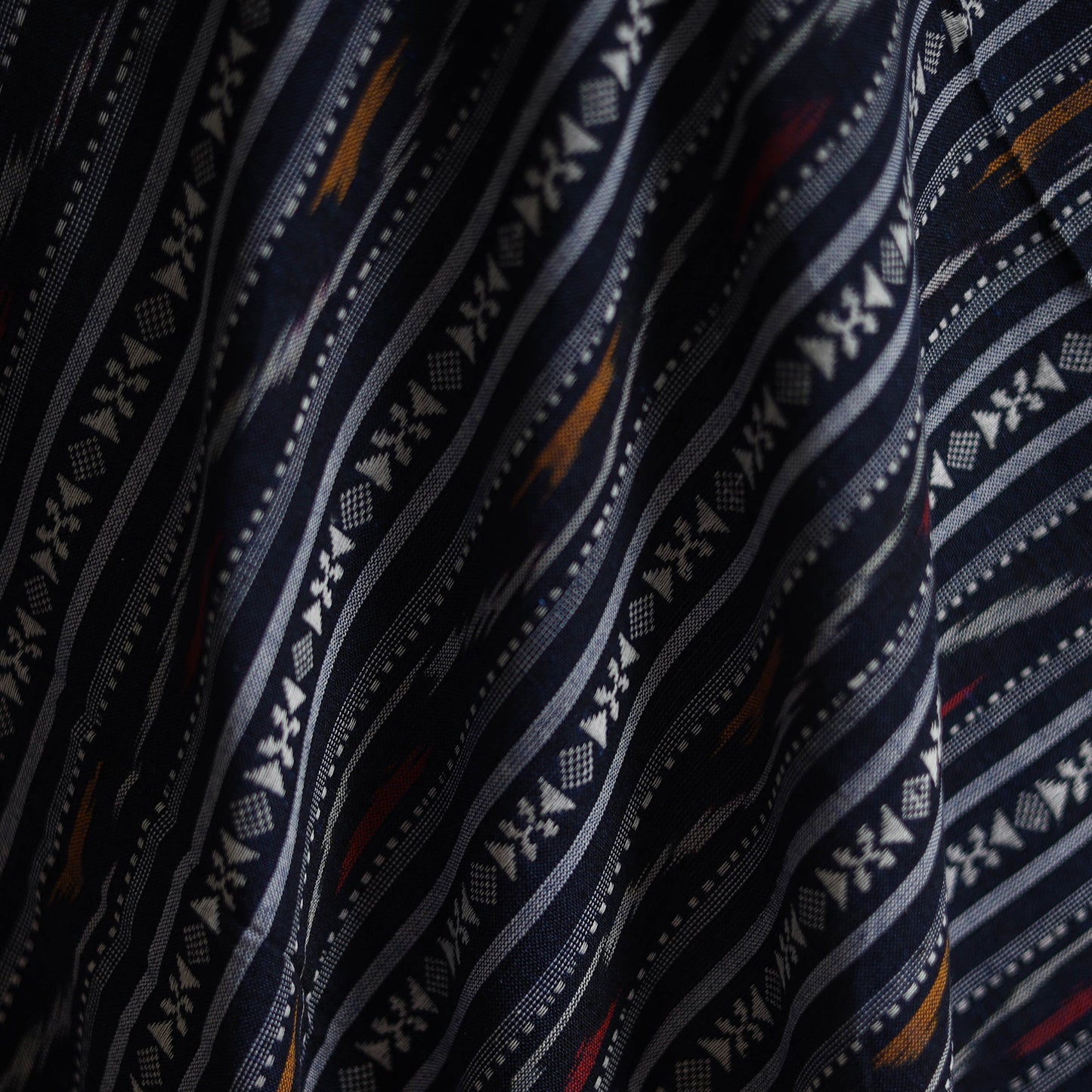 Blue - cotton pochampally dabi ikat fabric 16 - handcrafted