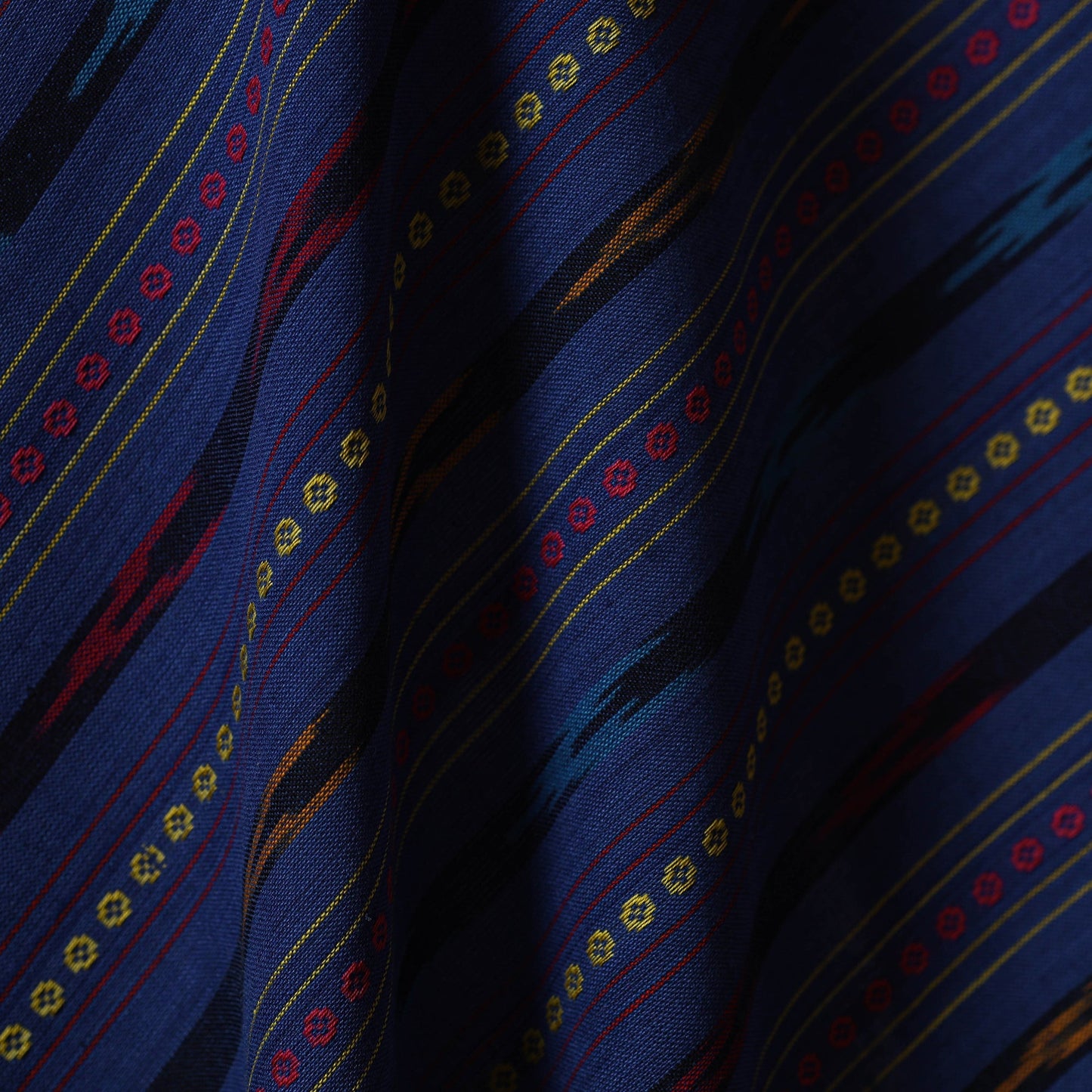 Cotton pochampally dabi ikat fabric 16 - handcrafted