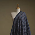 Blue - cotton pochampally dabi ikat fabric 16 - handcrafted
