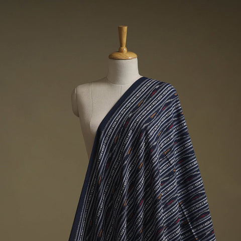 Blue - cotton pochampally dabi ikat fabric 16 - handcrafted