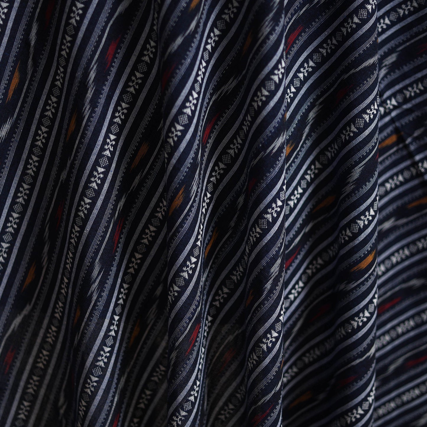 Cotton pochampally dabi ikat fabric 26 - handcrafted